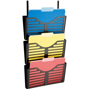 Lorell Plastic Hanging Triple Pocket File Set