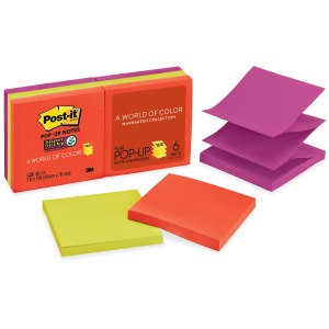 Post-it&reg; Super Sticky Dispenser Notes - Playful Primaries Color Collection