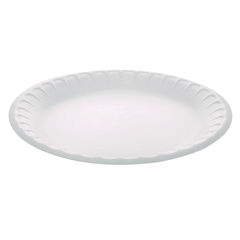 Placesetter Satin Non-Laminated Foam Dinnerware, Plate, 9" dia, White, 500/Carton