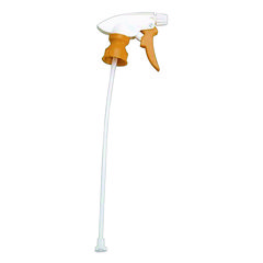 Chemical Resistant Trigger Sprayer, 9.88" Tube, Fits 32 oz Bottles, Yellow/White