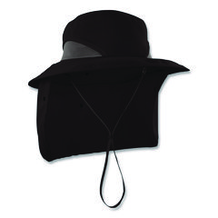 Chill-Its 8934 Ranger Hat with Neck Shade, Microfiber/Polyester, Small/Medium, Black