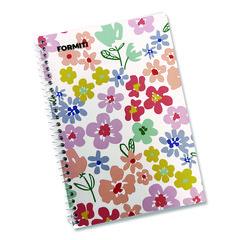 Notebook, Floral Design, 1-Subject, Wide/Legal Rule, Pink/Yellow/Green, (70) 8.75 x 6 Sheets