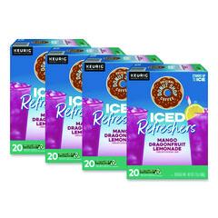 ICED Refreshers K-Cup Pods, Mango Dragonfruit Lemonade, 20/Box, 4 Boxes/Carton