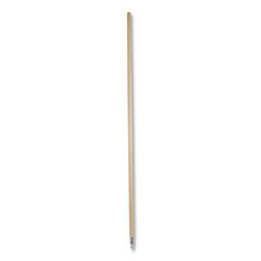 Metal Tip Threaded Hardwood Broom Handle, 1.12" x 60", Natural, Dozen