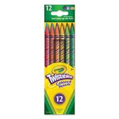 Twistables Colored Pencils, 2 mm, 2B, Assorted Lead and Barrel Colors, Dozen