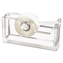 Desktop Tape Dispenser, 1" Core, Heavy Cast Acrylic, Clear