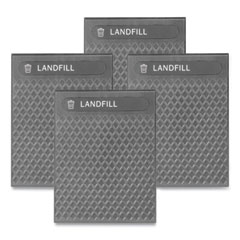 Medium Prelabeled Landfill Waste Panels for Tailor and Landmark Series Containers, 20.72" x 0.5" x 27.95", Black, 4/Carton