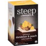 Steep by Bigelow&reg; Organic Dandelion & Peach Rooibos & Green Tea Herbal Tea, Green Tea Bag