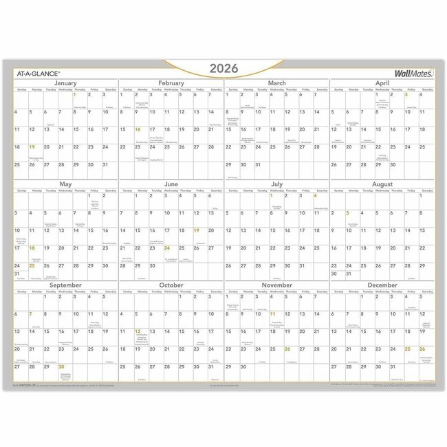 At-A-Glance WallMates Self-Adhesive Dry-Erase Calendar