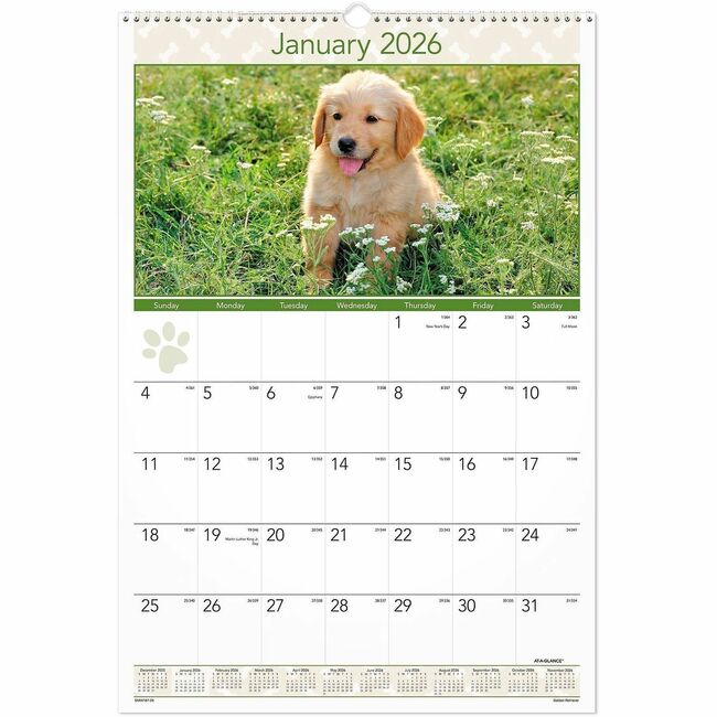 At-A-Glance Puppies Wall Calendar