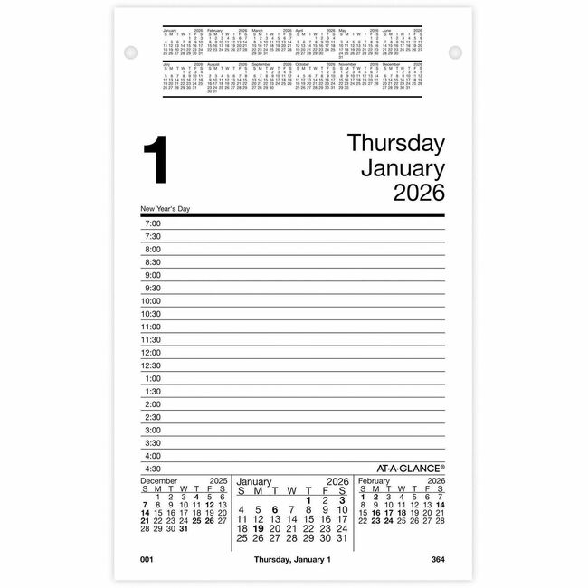 At-A-Glance Pad Style Desk Pad Calendar Refill