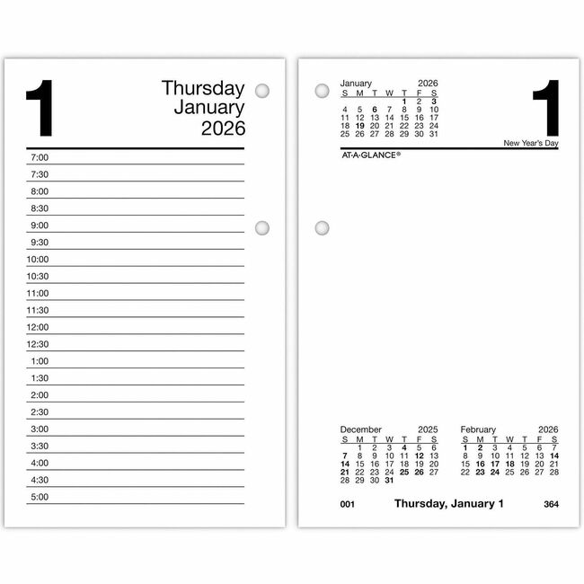 At-A-Glance Recycled Loose-Leaf Desk Calendar Refill