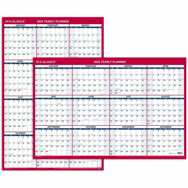 At-A-Glance Vertical Horizontal Reversible Erasable Wall Calendar