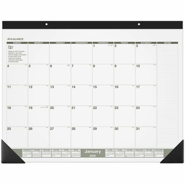At-A-Glance Recycled Monthly Desk Pad, Standard, 22
