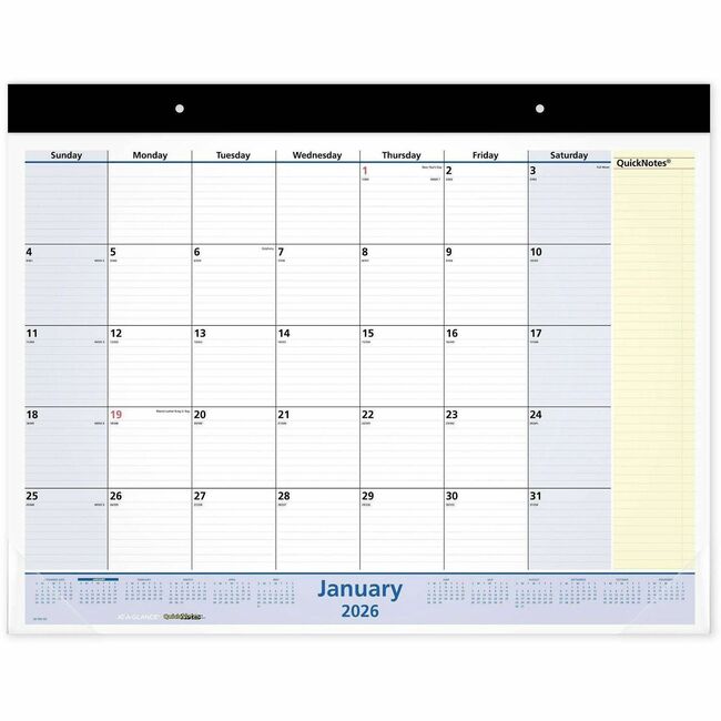 At-A-Glance QuickNotes Monthly Desk Pad Calendar, Standard