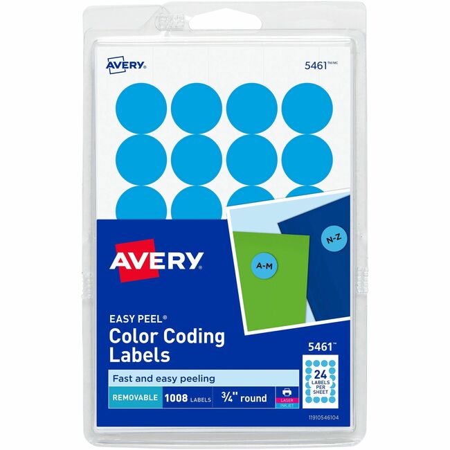 Avery&reg; Removable Color-Coding Labels, 3/4