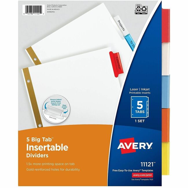 Avery&reg; Worksaver Big Insertable Tab Index Dividers