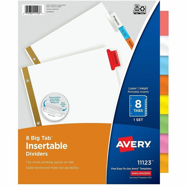 Avery® Big Tab Insertable Dividers - Reinforced Gold Edge