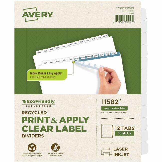 Avery® Eco-friendly Index Makers Dividers