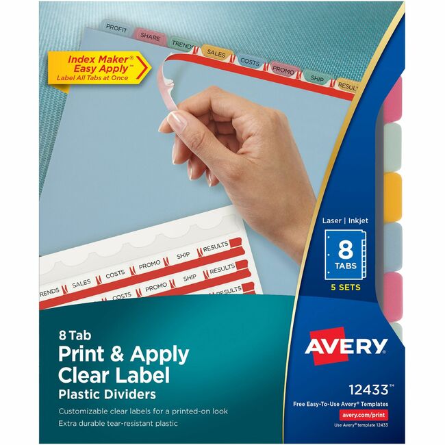 Avery&reg; Print & Apply Translucent Dividers
