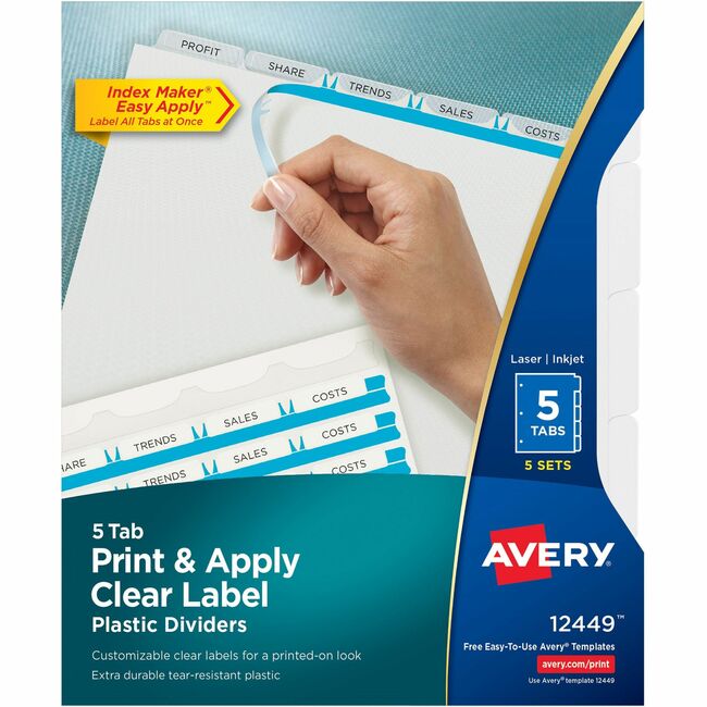 Avery&reg; Print & Apply Translucent Dividers