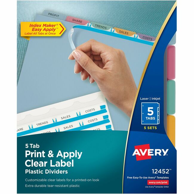 Avery® Print & Apply Translucent Dividers