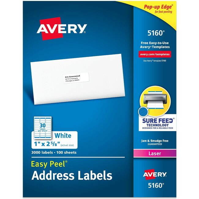 Avery&reg; Easy Peel&reg; Address Labels with Sure Feed™ Technology