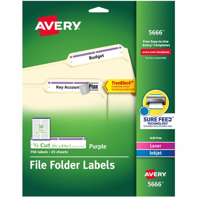 Avery® TrueBlock File Folder Labels