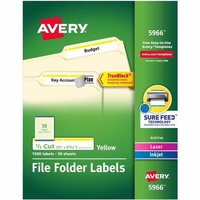 Avery® TrueBlock File Folder Labels