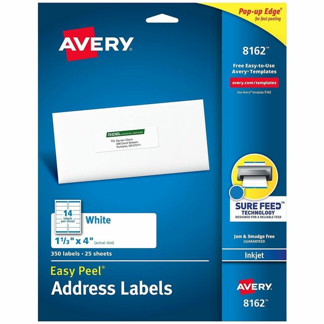 Avery® Easy Peel White Inkjet Mailing Labels