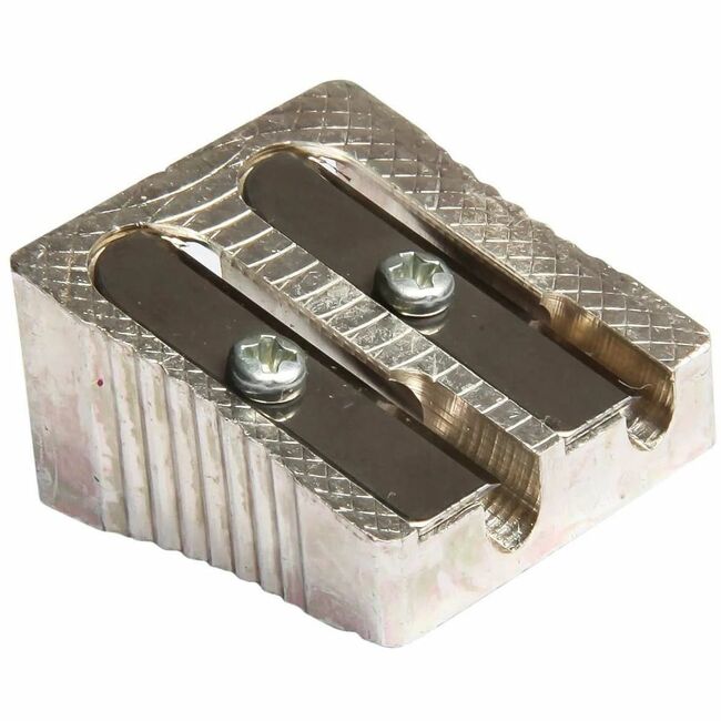 Baumgartens Pencil Sharpener Dual Hole SILVER (MR-2110)