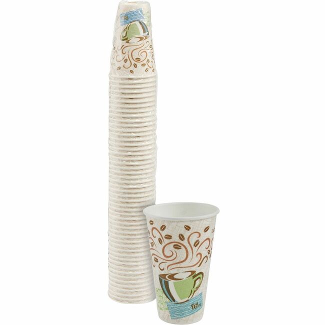 Dixie PerfecTouch 16 oz Insulated Paper Hot Coffee Cups by GP Pro