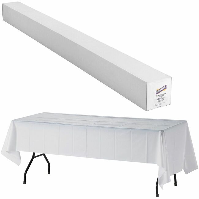 Genuine Joe Banquet-Size Plastic Tablecover