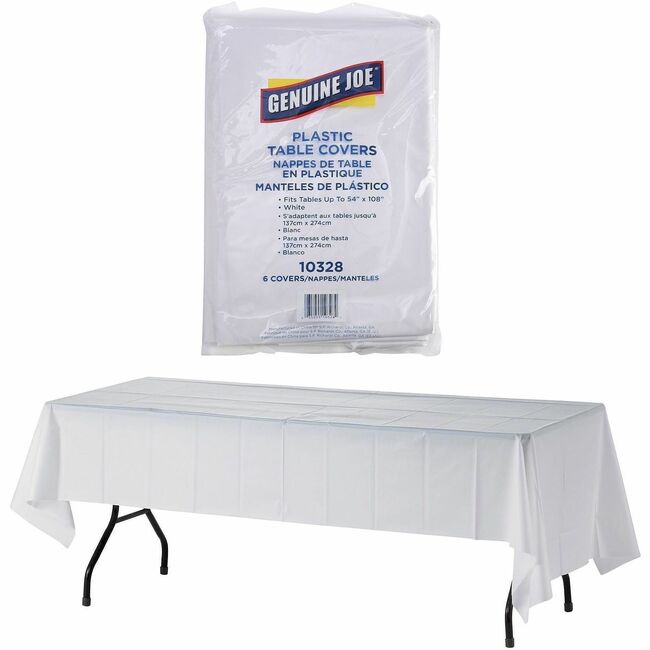 Genuine Joe Plastic Rectangular Table Covers