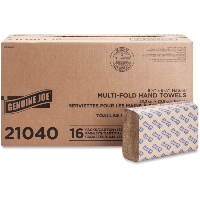 Genuine Joe Paper Towel Multi fold 250 sheets Natural