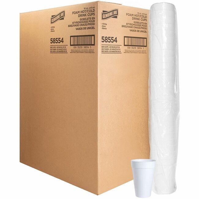 Genuine Joe 16 oz Hot/Cold Foam Cups