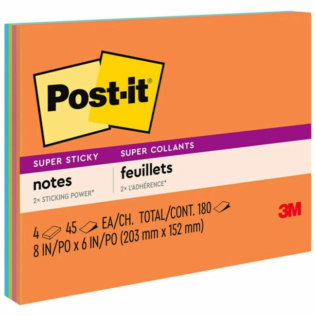 Post-it&reg; Super Sticky Notes - Energy Boost Color Collection