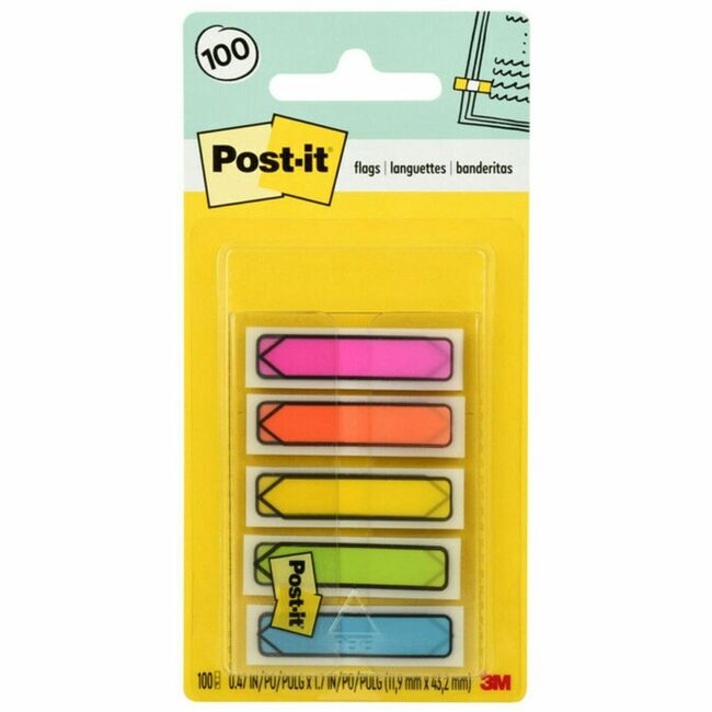 Post-it&reg; Arrow Flags in On-the-Go Dispenser - Bright Colors