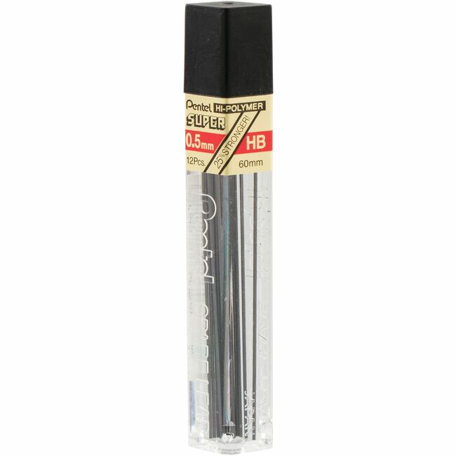 Hi-Polymer Super Lead Refill (0.5mm), HB, 12 Leads per Tube