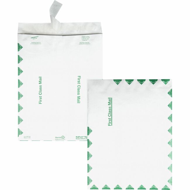 Survivor&reg; 10 x 13 DuPont Tyvek First Class Border Catalog Mailer with Self-Sealing Closure
