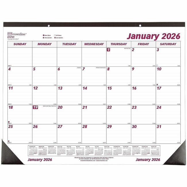 Brownline Professional Monthly Desk/Wall Calendar