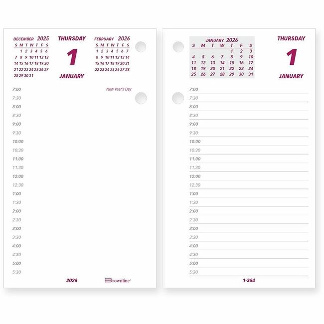 Brownline Daily Calendar Refill for C2S Stand, English