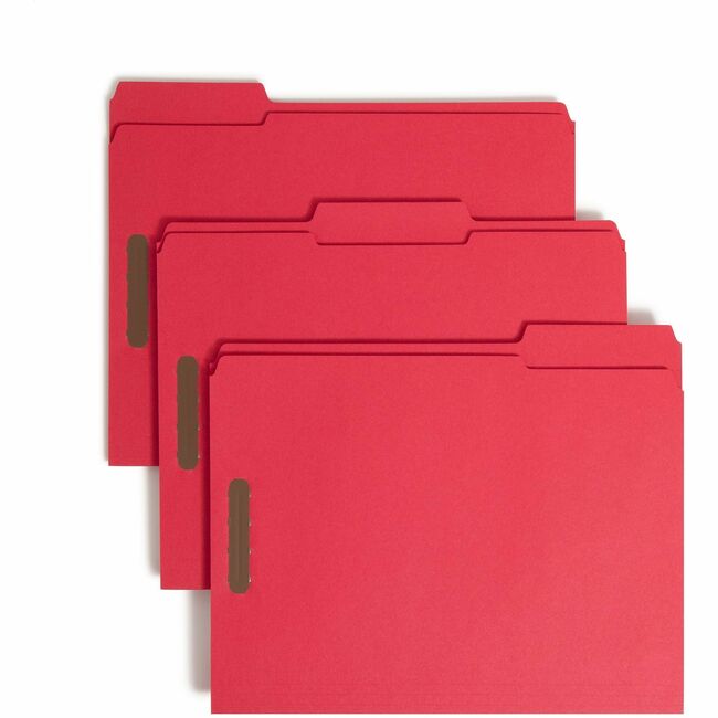Smead Colored 1/3 Tab Cut Letter Recycled Fastener Folder