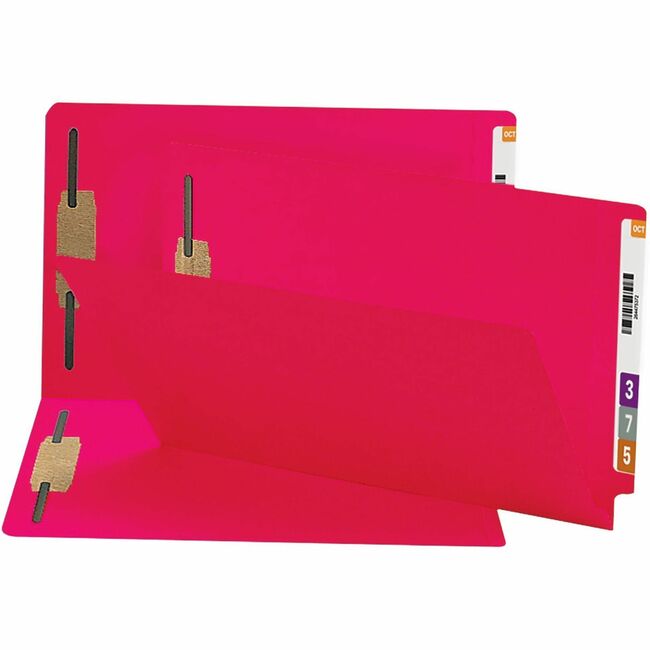 Smead Colored Straight Tab Cut Legal Recycled Fastener Folder