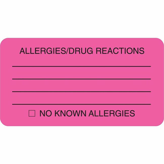 Tabbies ALLERY/DRUG REACTIONS Alert Labels