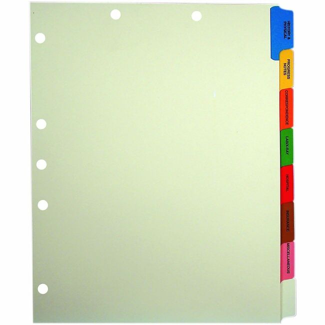 Tabbies 8-Side Tab Medical Chart Index Set