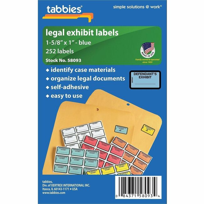 Tabbies Defendant's Exhibit Legal File Labels