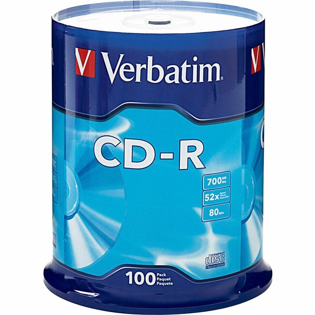 Verbatim 94554 CD Recordable Media - CD-R - 52x - 700 MB - 100 / Pack