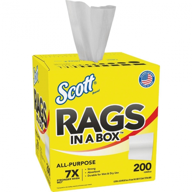 75260 Scotts White Rags in a Box, 200-Ct.