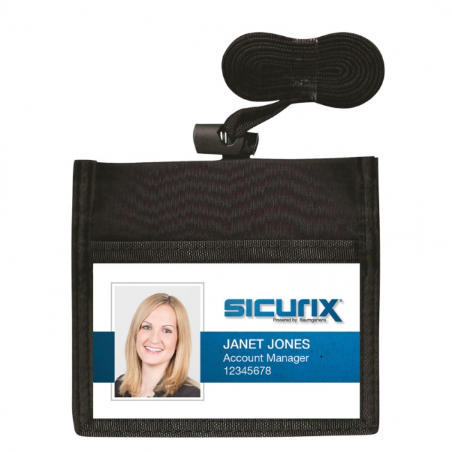 ID Neck Pouch Badge Holder, Horizontal, Adjustable Cord, 4